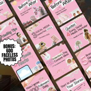 Launch Your Shop: 100 Editable Pink Canva Templates (Master Resell Rights)