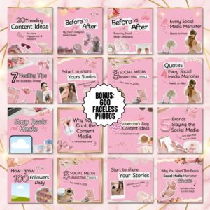 Launch Your Shop: 100 Editable Pink Canva Templates (Master Resell Rights)