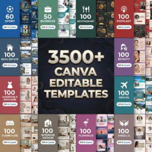 The Ultimate Social Media Toolkit : 3500+ Editable Canva Templates for FB, Instagram & Business.