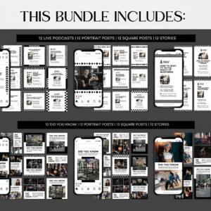 Launch Your Brand Fast: 1,100+ Ready-to-Post Gym & Coaching Instagram Templates | Fully Customizable Canva Assets | PLR/MRR Included