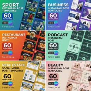 The Ultimate Social Media Toolkit : 3500+ Editable Canva Templates for FB, Instagram & Business.