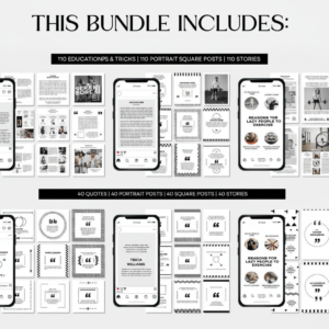 Launch Your Brand Fast: 1,100+ Ready-to-Post Gym & Coaching Instagram Templates | Fully Customizable Canva Assets | PLR/MRR Included