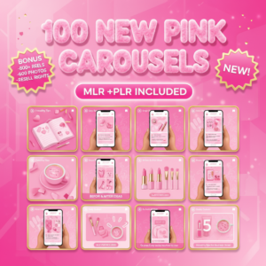 Launch Your Shop: 100 Editable Pink Canva Templates (Master Resell Rights)