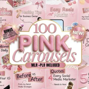 Launch Your Shop: 100 Editable Pink Canva Templates (Master Resell Rights)