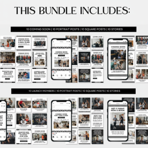 Launch Your Brand Fast: 1,100+ Ready-to-Post Gym & Coaching Instagram Templates | Fully Customizable Canva Assets | PLR/MRR Included