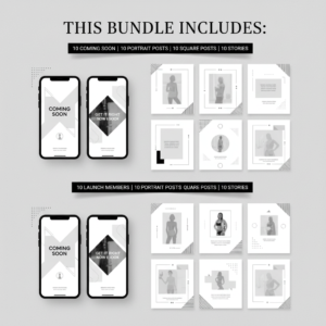 Launch Your Brand Fast: 1,100+ Ready-to-Post Gym & Coaching Instagram Templates | Fully Customizable Canva Assets | PLR/MRR Included