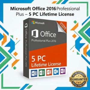Microsoft Office 2016 Professional Plus – 5 PC Lifetime License