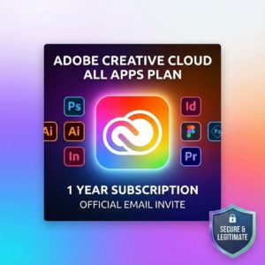 Adobe Creative Cloud All Apps Plan – 1 Year Subscription (Official Email Invite)