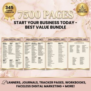 Launch Your Digital Shop: 7,500+ Resellable Digital Canva Templates with PLR/MRR (2025-2026 Edition)