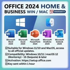 Office 2024 Home and Business   WIN | MAC 1PC  💯 WARRANTY