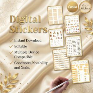 Ultimate PLR Digital Sticker Bundle: Trendy 'That Girl' Aesthetic Icons | Commercial Use License Included | 100% Customizable in Canva for Planners