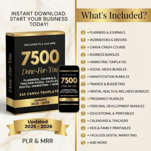 Launch Your Digital Shop: 7,500+ Resellable Digital Canva Templates with PLR/MRR (2025-2026 Edition)