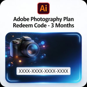 Adobe Creative Cloud Photography Plan – 3 Month Subscription (Redeem Code)