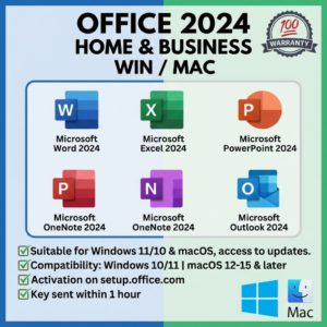 Office 2024 Home and Business   WIN | MAC 1PC  💯 WARRANTY