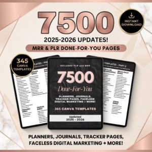 Launch Your Digital Shop: 7,500+ Resellable Digital Canva Templates with PLR/MRR (2025-2026 Edition)