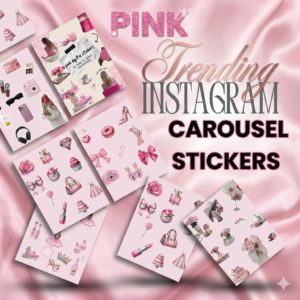 The Ultimate Aesthetic Pink Viral Carousel Kit: Instagram Stickers & Fully Editable Canva Templates with Master Resell Rights (MRR) & PLR