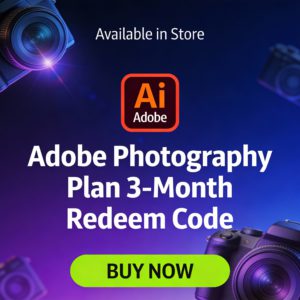 Adobe Creative Cloud Photography Plan – 3 Month Subscription (Redeem Code)