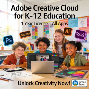 Adobe Creative Cloud for K-12 Education – 1 Year License (All Apps)